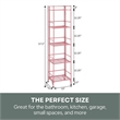 Convenience Concepts Xtra Storage Five-Tier Folding Metal Shelf in Pink Finish