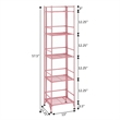 Convenience Concepts Xtra Storage Five-Tier Folding Metal Shelf in Pink Finish