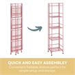 Convenience Concepts Xtra Storage Five-Tier Folding Metal Shelf in Pink Finish