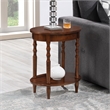 Classic Accents Brandi Oval End Table with Shelf in Espresso Wood Finish