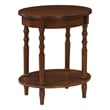 Classic Accents Brandi Oval End Table with Shelf in Espresso Wood Finish