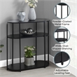 Designs2Go Simon Three-Tier Oval Entryway Hall Table in Black Wood Finish