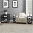 Designs2Go Simon Three-Tier Oval Entryway Hall Table in Black Wood Finish