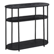 Designs2Go Simon Three-Tier Oval Entryway Hall Table in Black Wood Finish
