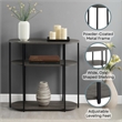 Designs2Go Simon Three-Tier Oval Entryway Hall Table in Gray Wood Finish