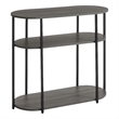Designs2Go Simon Three-Tier Oval Entryway Hall Table in Gray Wood Finish