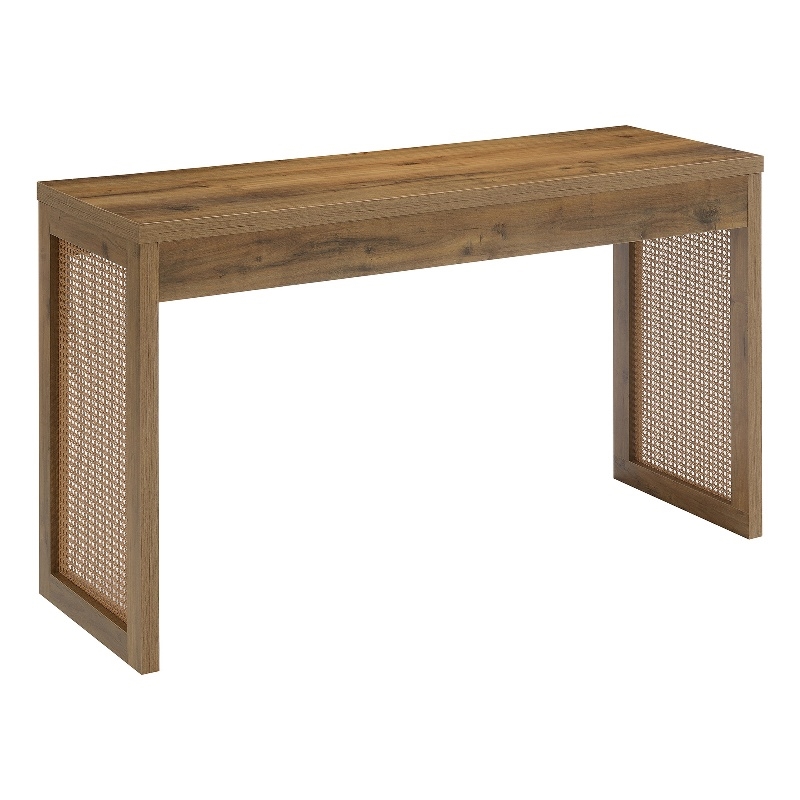 Northfield Weave Hall Console Table/Desk in Medium Oak Wood Finish
