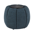 Designs4Comfort Daisy Storage Ottoman with Reversible Tray Lid in Blue Fabric