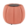 Designs4Comfort Daisy Storage Ottoman with Reversible Tray Lid in Coral Fabric