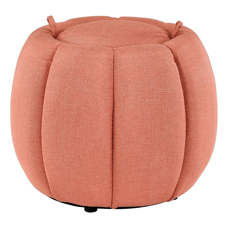 Designs4Comfort Daisy Storage Ottoman with Reversible Tray Lid in Coral Fabric