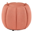 Designs4Comfort Daisy Storage Ottoman with Reversible Tray Lid in Coral Fabric