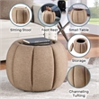 Designs4Comfort Daisy Storage Ottoman with Reversible Tray Lid in Tan Fabric