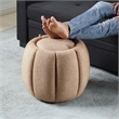 Designs4Comfort Daisy Storage Ottoman with Reversible Tray Lid in Tan Fabric