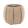Designs4Comfort Daisy Storage Ottoman with Reversible Tray Lid in Tan Fabric