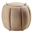 Designs4Comfort Daisy Storage Ottoman with Reversible Tray Lid in Tan Fabric