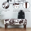 Designs4Comfort Cow Print Bench with Nailheads in Brown and White Fabric