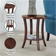 Convenience Concepts Charleston Round End Table with Shelf in Espresso Wood