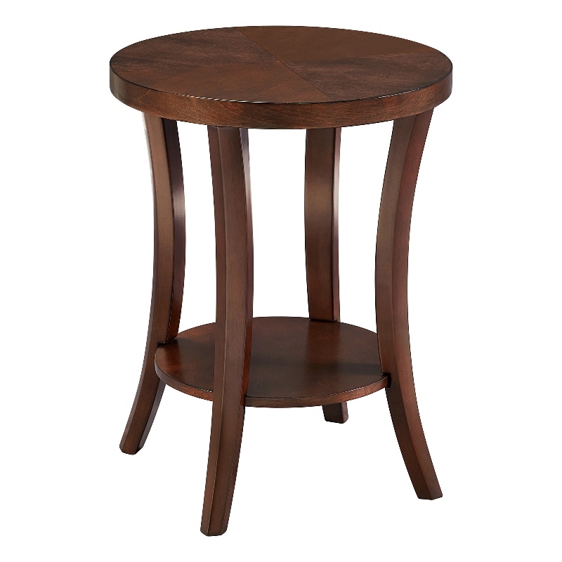 Convenience Concepts Charleston Round End Table with Shelf in Espresso Wood