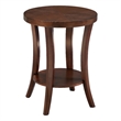 Convenience Concepts Charleston Round End Table with Shelf in Espresso Wood