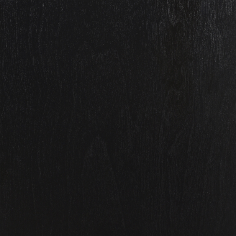 Charleston Round Coffee Table with Shelf in Black Wood Finish