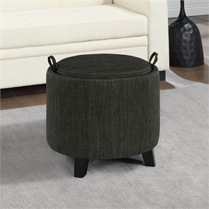 Designs4Comfort Oscar Storage Ottoman with Reversible Tray in Gray Fabric