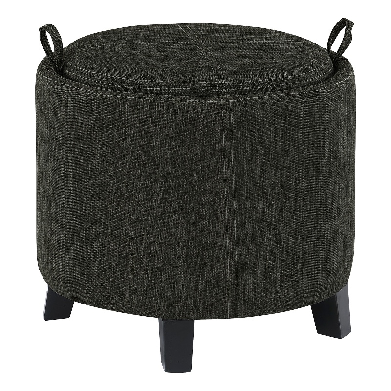 Designs4Comfort Oscar Storage Ottoman with Reversible Tray in Gray Fabric