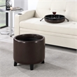 Designs4Comfort Oscar Storage Ottoman w/Reversible Tray in Espresso Faux Leather