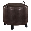 Designs4Comfort Oscar Storage Ottoman w/Reversible Tray in Espresso Faux Leather