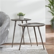Convenience Concepts Bali Metal Nesting End Tables in Silver Metal Finish