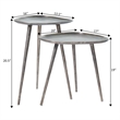 Convenience Concepts Bali Metal Nesting End Tables in Silver Metal Finish
