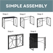Convenience Concepts Nova Folding Desk in Black Wood Finish w/Black Metal Frame