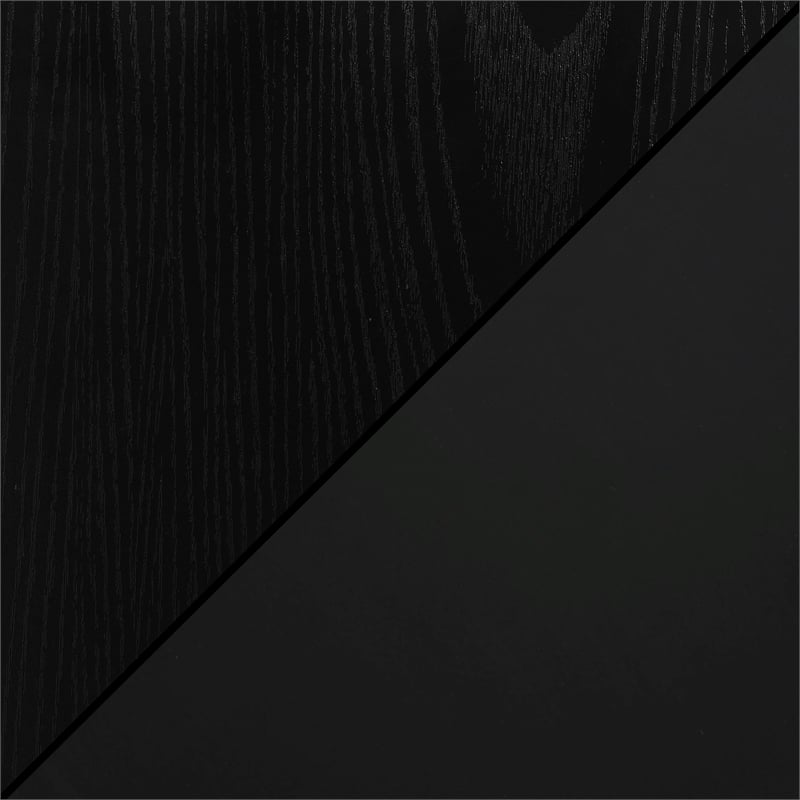 Convenience Concepts Nova Folding Desk in Black Wood Finish w/Black Metal Frame