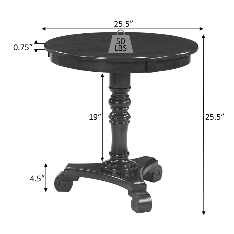 Convenience Concepts Classic Accents Talbot End Table in Dark Oak Wood Finish