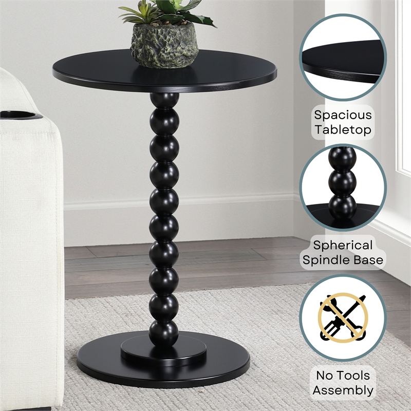 Classic Accents Venetian Islands Spindle Table in Black Wood Finish