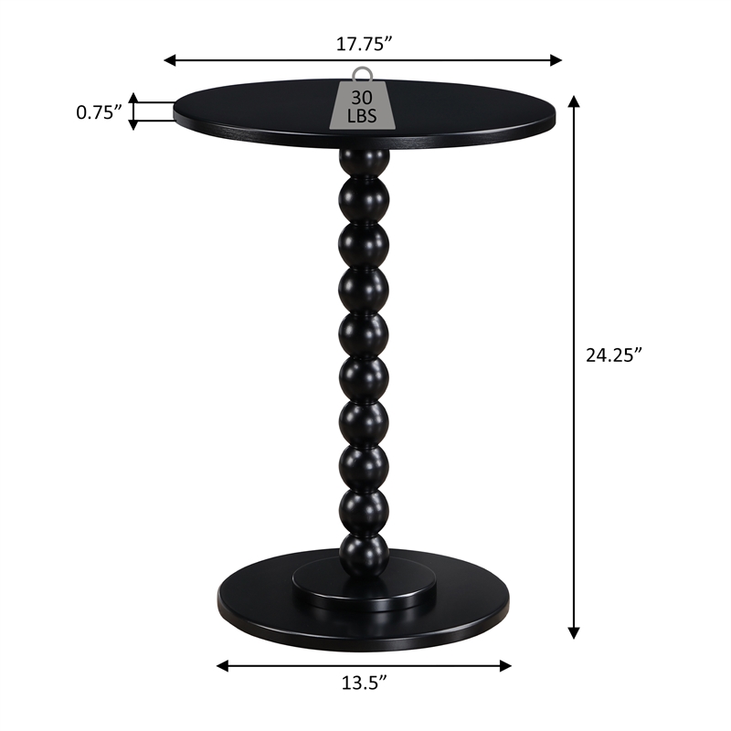 Classic Accents Venetian Islands Spindle Table in Black Wood Finish