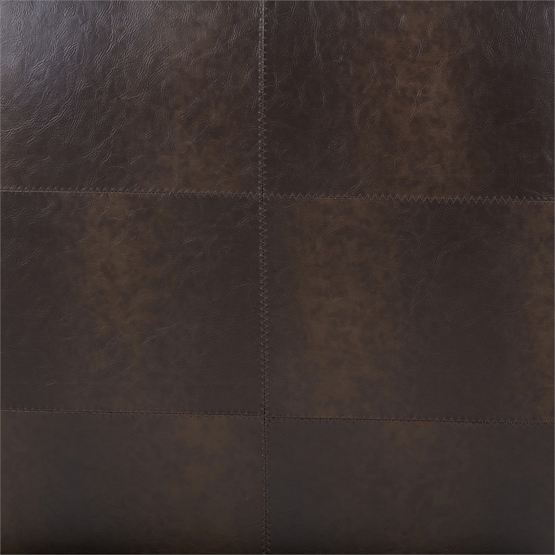 Designs4Comfort Silverton Coffee Table Ottoman w/Shelf in Brown Faux Leather