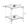 Royal Crest Two-Tier Acrylic Clear Glass Square End Table in Gold Chrome Finish