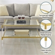 Royal Crest Two-Tier Acrylic Clear Glass Square Coffee Table in Gold Chrome