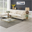 Royal Crest Two-Tier Acrylic Clear Glass Square Coffee Table in Gold Chrome