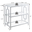 Town Square Chrome Three-Tier Chairside End Table in Chrome and Clear Glass