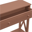 Oxford One-Drawer Entryway Hall Table with Shelf in Brown Wood Finish