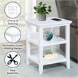 Convenience Concepts Tribeca End Table with Shelves in White Wood Finish