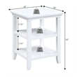 Convenience Concepts Tribeca End Table with Shelves in White Wood Finish