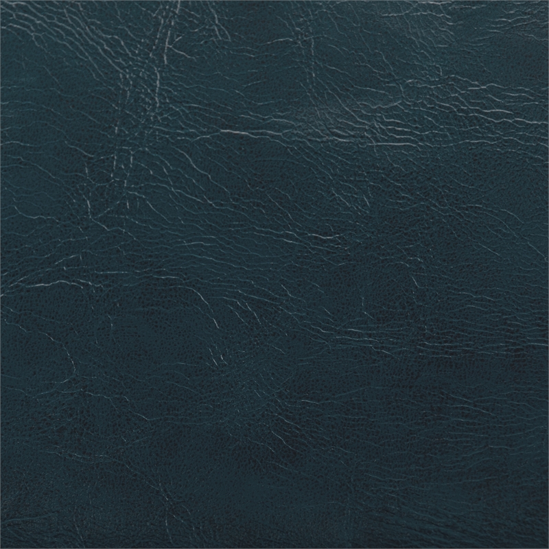 Take a Seat Dillon Armchair with Wheels in Blue Vegan Leather Fabric and Wood