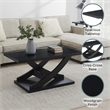 Convenience Concepts Newport Criss-Cross Coffee Table in Black Wood Finish
