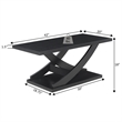 Convenience Concepts Newport Criss-Cross Coffee Table in Black Wood Finish