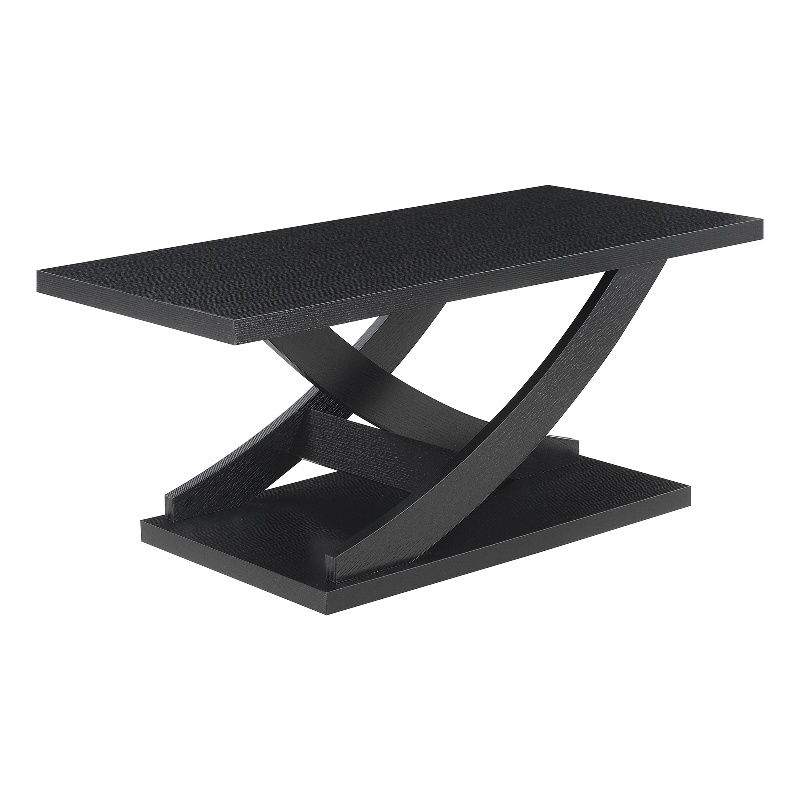 Convenience Concepts Newport Criss-Cross Coffee Table in Black Wood Finish