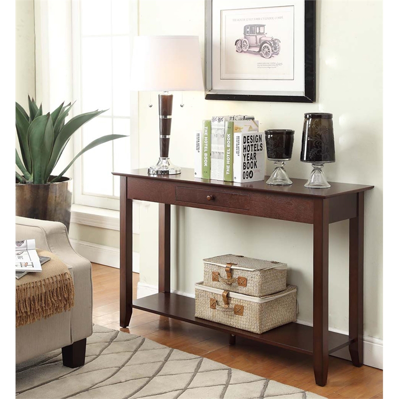 Convenience Concepts American Heritage Console Table in Espresso Wood Finish