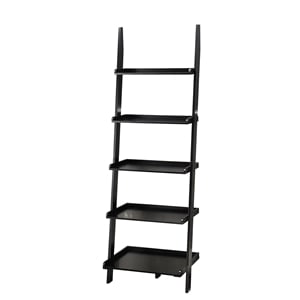 Convenience Concepts American Heritage Ladder Bookshelf in Black Wood Finish