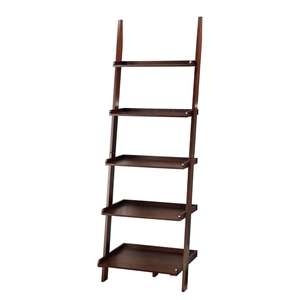 Convenience Concepts American Heritage Ladder Bookshelf in Espresso Wood Finish
